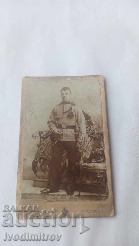 Φωτογραφία Αυστριακός αξιωματικός Johann Muller 1906 Cardboard