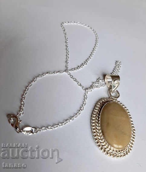 Δημοπρασία Καλλιτεχνικό κολιέ από φυσικό ίασπη, μενταγιόν, κρεμαστό κόσμημα