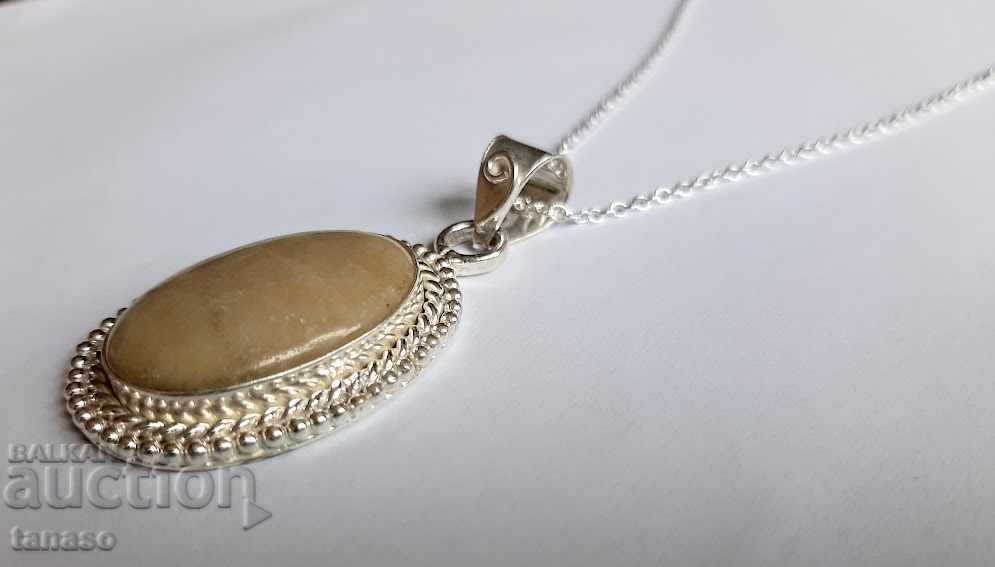 Κολιέ τέχνης από φυσικό ιάσπρο, μενταγιόν, μενταγιόν - 5