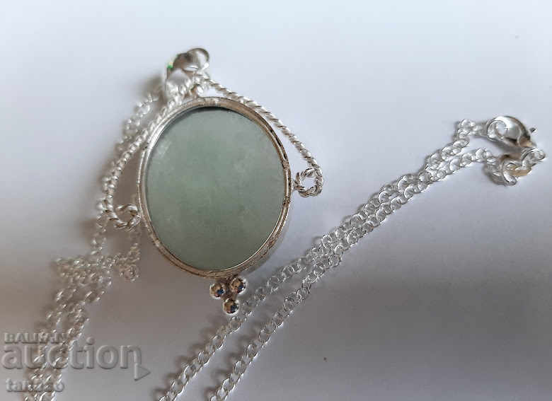 Necklace with natural opal, medallion, pendant - 5 Necklace with natural opal, medallion, pendant - 5