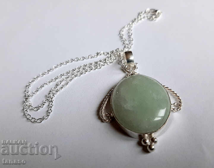 Necklace with natural opal, medallion, pendant - 6 Necklace with natural opal, medallion, pendant - 6