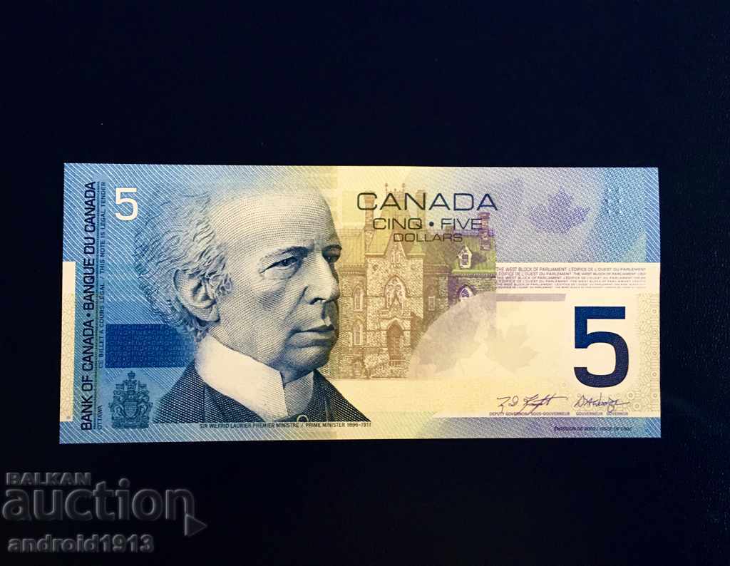 CANADA - $ 5 2001, P-101, UNC with price 27.98 BGN | € 14.31 CANADA - $ 5 2001, P-101, UNC with price 27.98 BGN | € 14.31