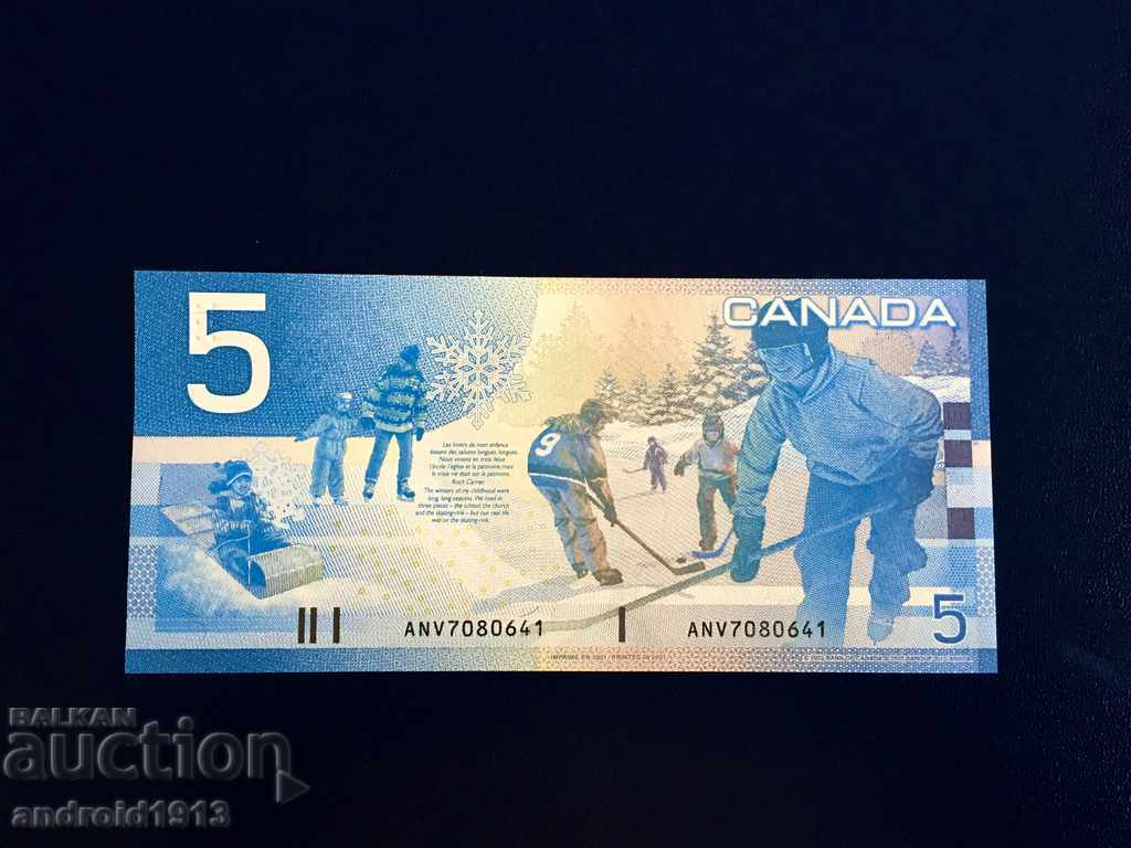 Auction CANADA - $ 5 2001, P-101, UNC Auction CANADA - $ 5 2001, P-101, UNC