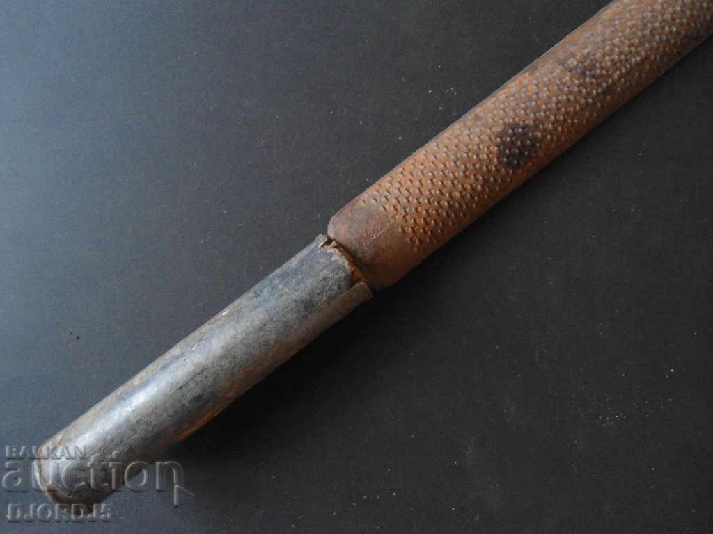 Old half-round saw, marking