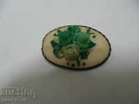 № * 4916 old small brooch - synthetics, metal frame