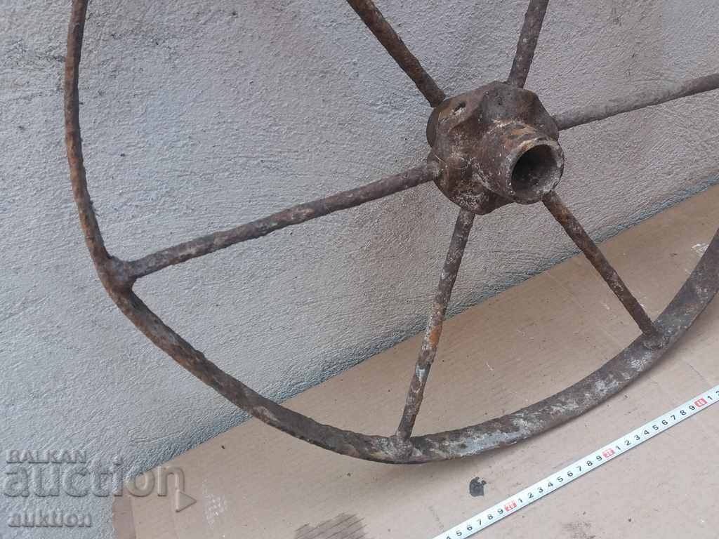 OLD MASSIVE FORGED WHEEL FROM FYTON, TWO WHEEL - 5