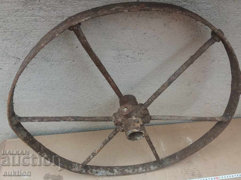 OLD MASSIVE FORGED WHEEL FROM FYTON, TWO WHEEL - 6