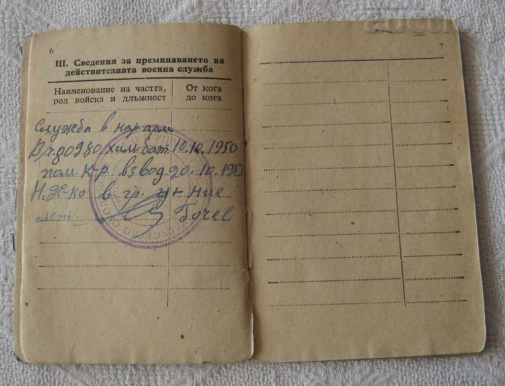 Delivery of MILITARY RECORD BOOK CHEMIST-RECONNAISSANCE RESERVE 1950 MNO Delivery of MILITARY RECORD BOOK CHEMIST-RECONNAISSANCE RESERVE 1950 MNO