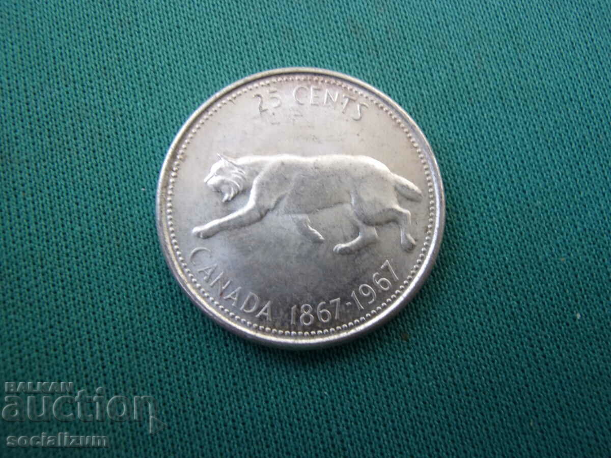 Canada 25 Cent 1967 UNC Rare