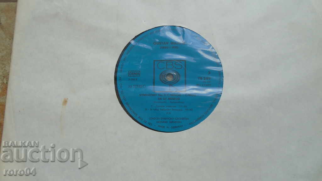 Delivery of MAHLER - SYMPHONY NO.2