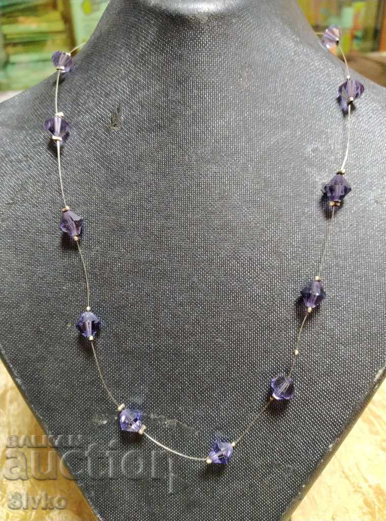 Necklace with purple elements