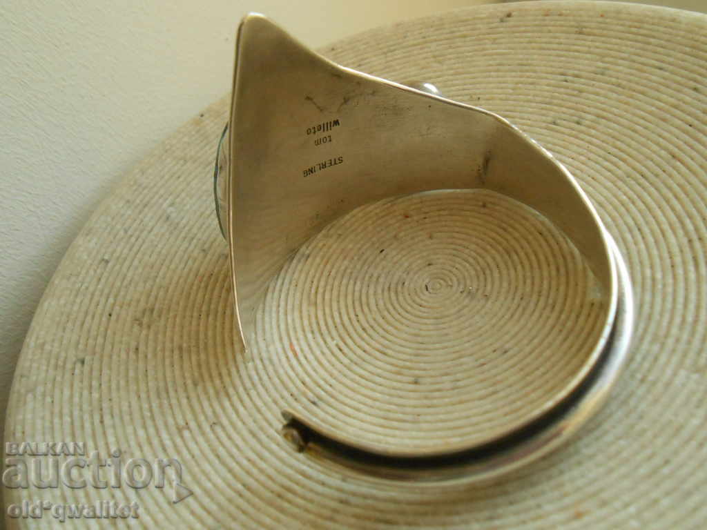 Unique Silver Bracelet, Silver 925 and Turquoise, Tom Wiletto - 5 Unique Silver Bracelet, Silver 925 and Turquoise, Tom Wiletto - 5