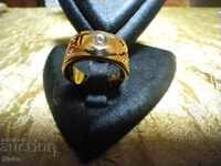 Inel zircon placat cu aur