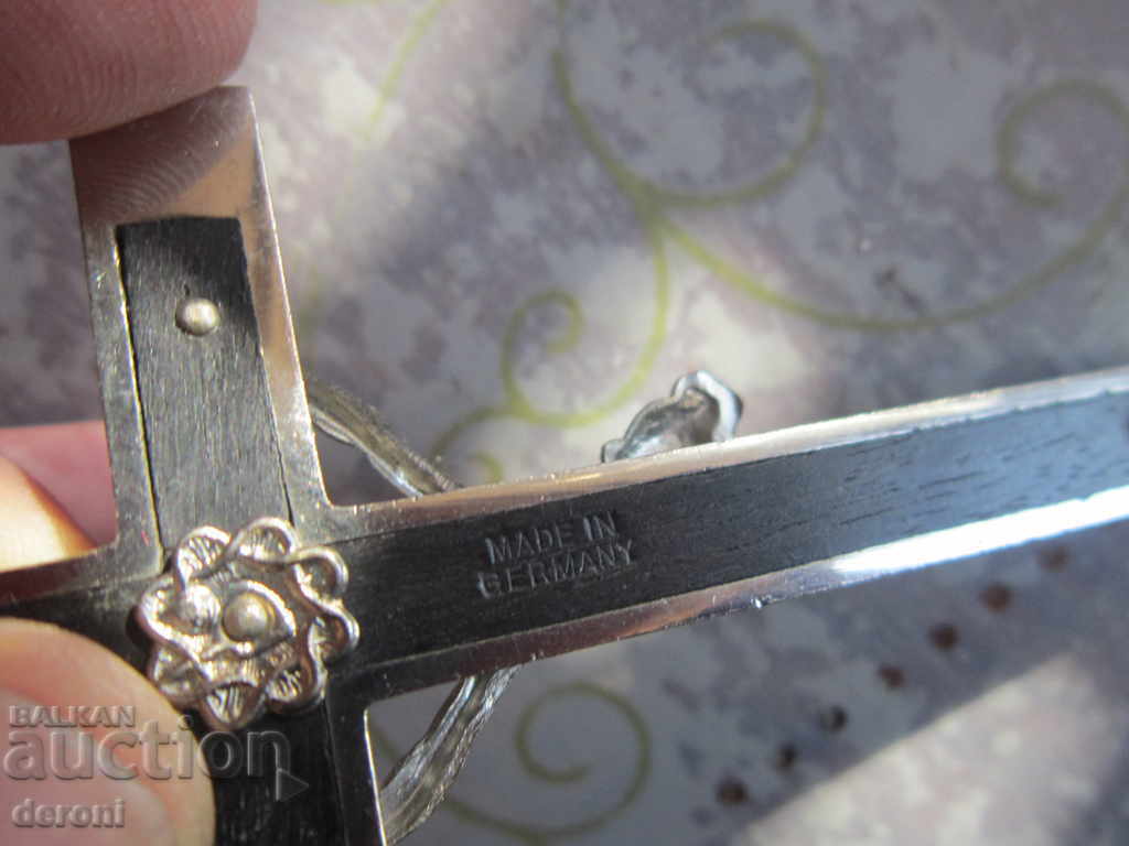 German religious cross crucifix wood and steel 1 - 5