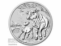 2 OZ Lunar 2021 SILVER AUSTRALIA SERIA BUFFALO III