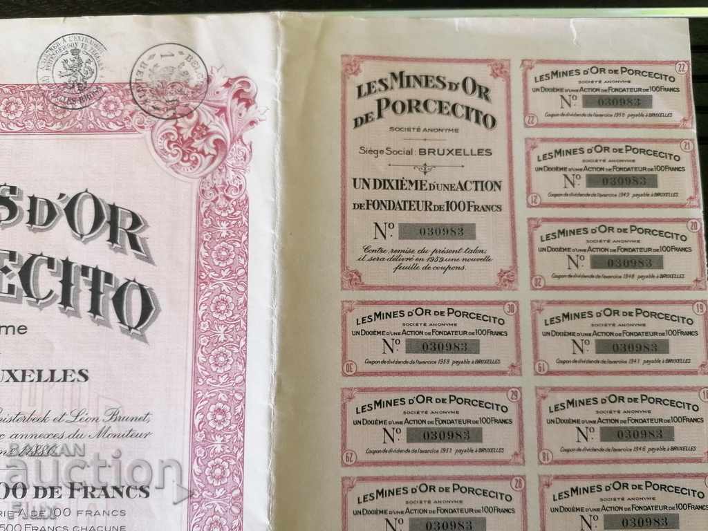 Παράδοση Δράση από το Βέλγιο Les Mines d'OR de Porcecito | 1928