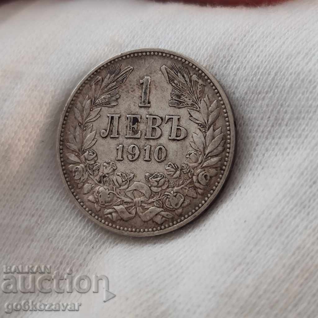 Bulgaria 1 lev 1910 silver. K#118
