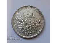 Ασημένιο 5 φράγκων Γαλλία 1964 - ασημένιο νόμισμα
