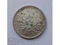 5 франка сребро Франция 1964 - сребърна монета #2