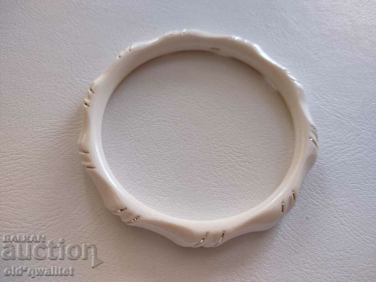 Auction  Old bracelet with gold thread, Gold 585 etc. Bone