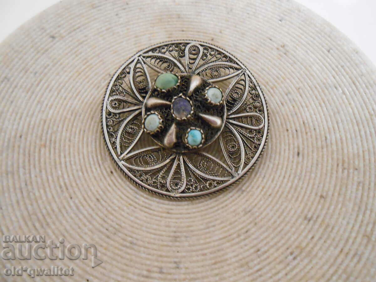 Attractive old BROOCH with stones, filigree Attractive old BROOCH with stones, filigree