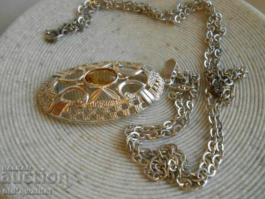 Antique silver necklace with Citrine, splendor