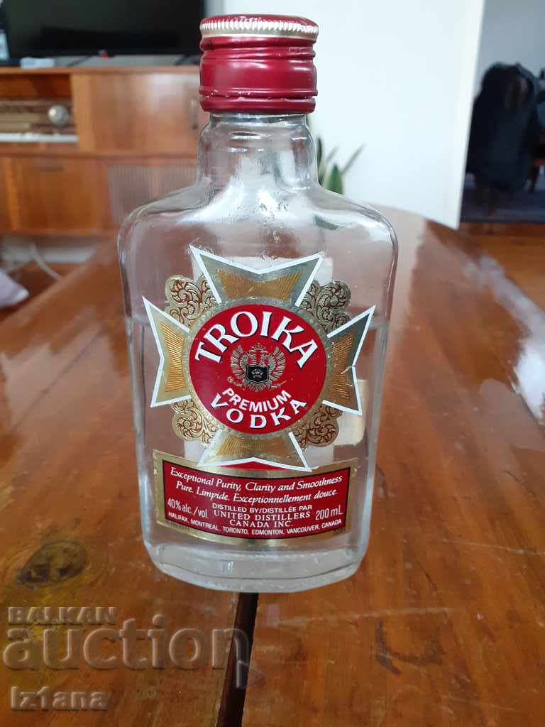 Old bottle of Vodka Troika