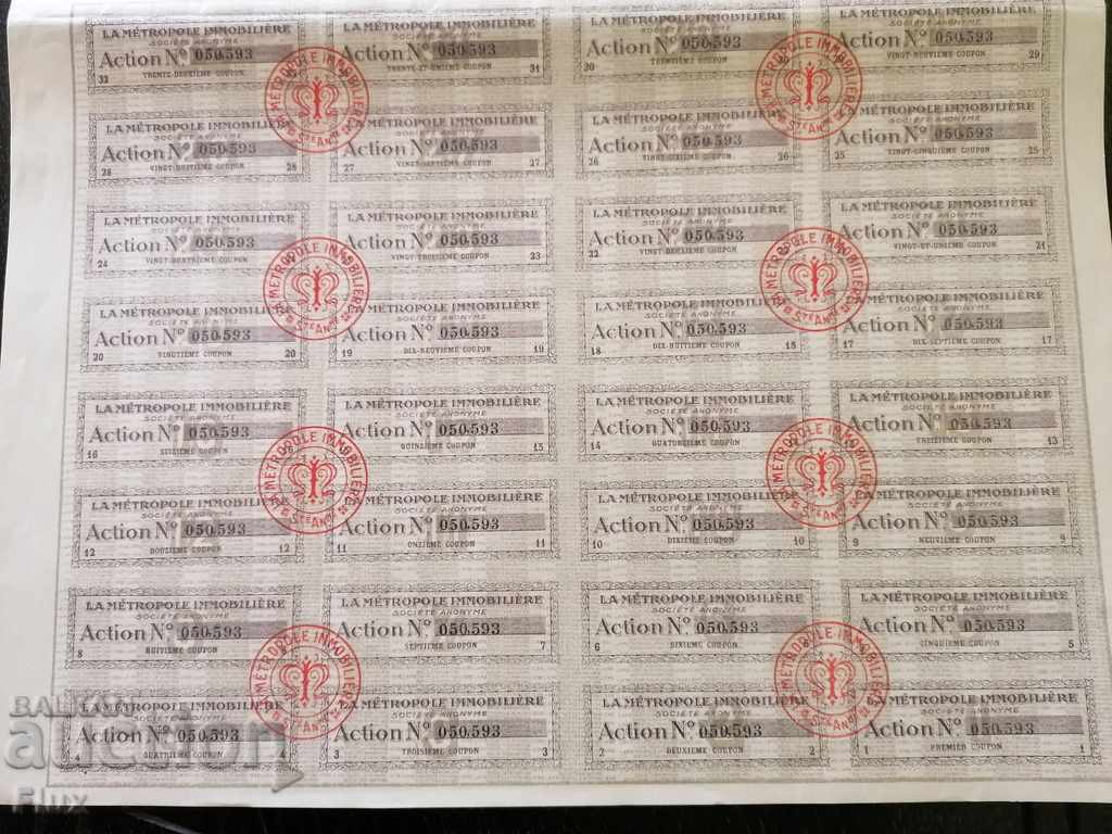 Auction Action from France La Metropole Immobiliere 1928 Auction Action from France La Metropole Immobiliere 1928