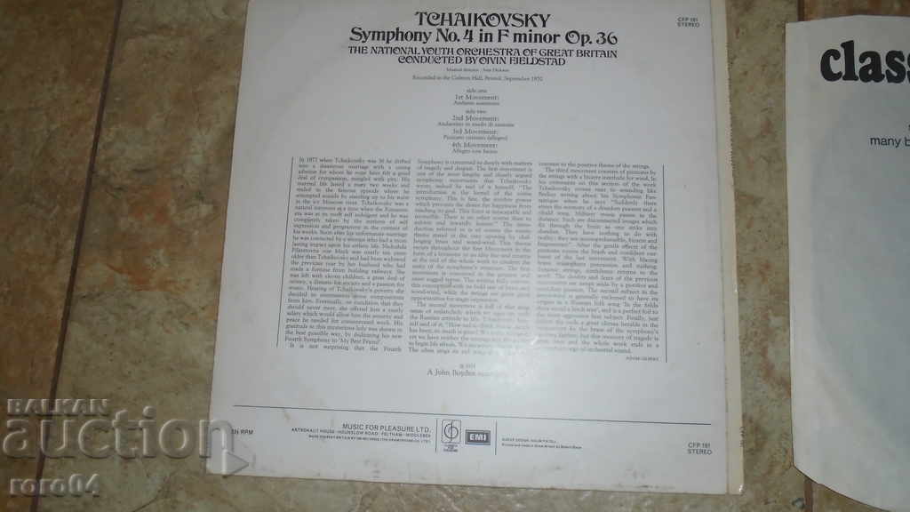 Auction Tchaikovsky Symphony No. 4 Auction Tchaikovsky Symphony No. 4