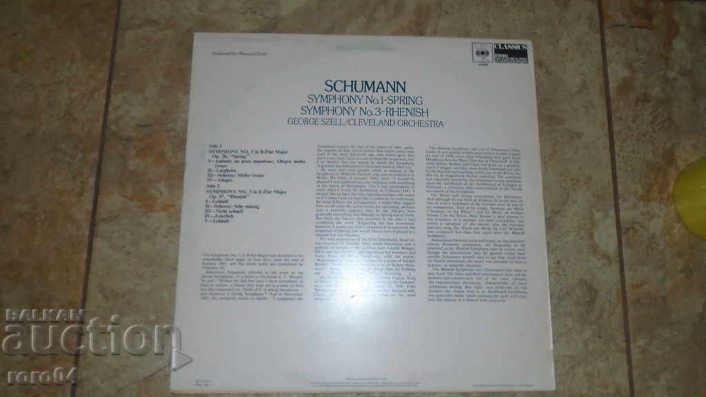 Auction SCHUMANN - Symphony No. 1 Auction SCHUMANN - Symphony No. 1