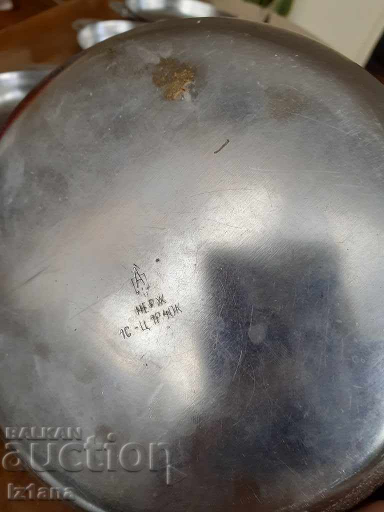 Old stainless plate, bowls, stainless steel - 7 Old stainless plate, bowls, stainless steel - 7