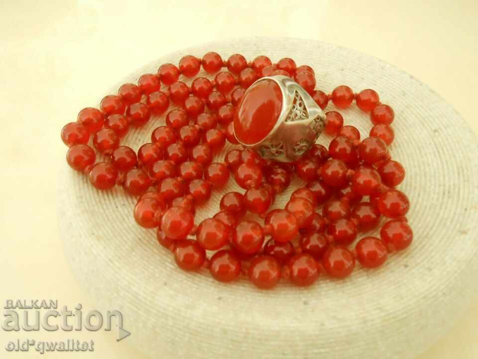 Magnificent Silver Ring Silver 925 Carnelian/Carnelian Ger - 7