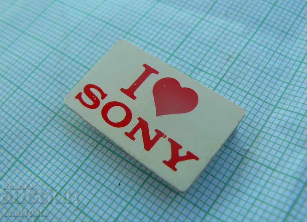 Badge- I love SONY with price 2.00 BGN | € 1.02