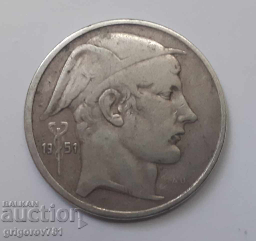 50 franci argint Belgia 1951 - monedă de argint cu preț € 15.34 | 30.00 BGN