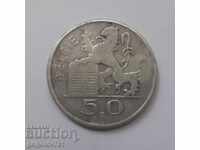 50 franci argint Belgia 1951 - monedă de argint
