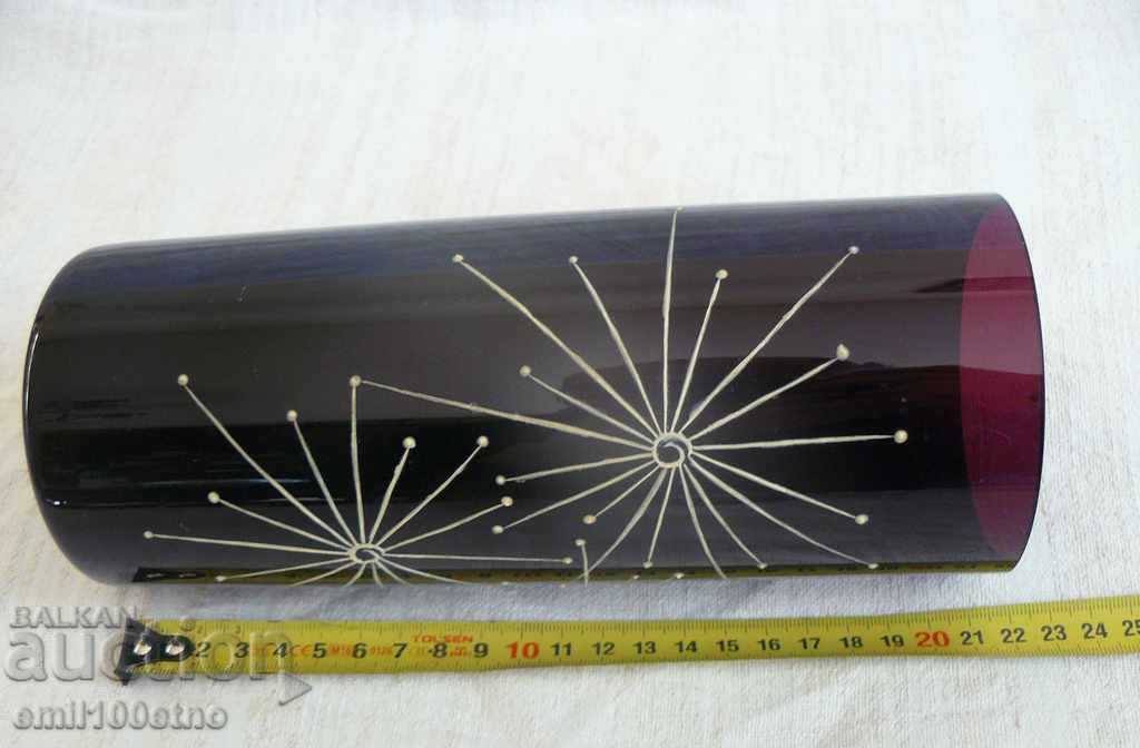 Vaza din sticlă mov cu decor în relief - 7 Vaza din sticlă mov cu decor în relief - 7