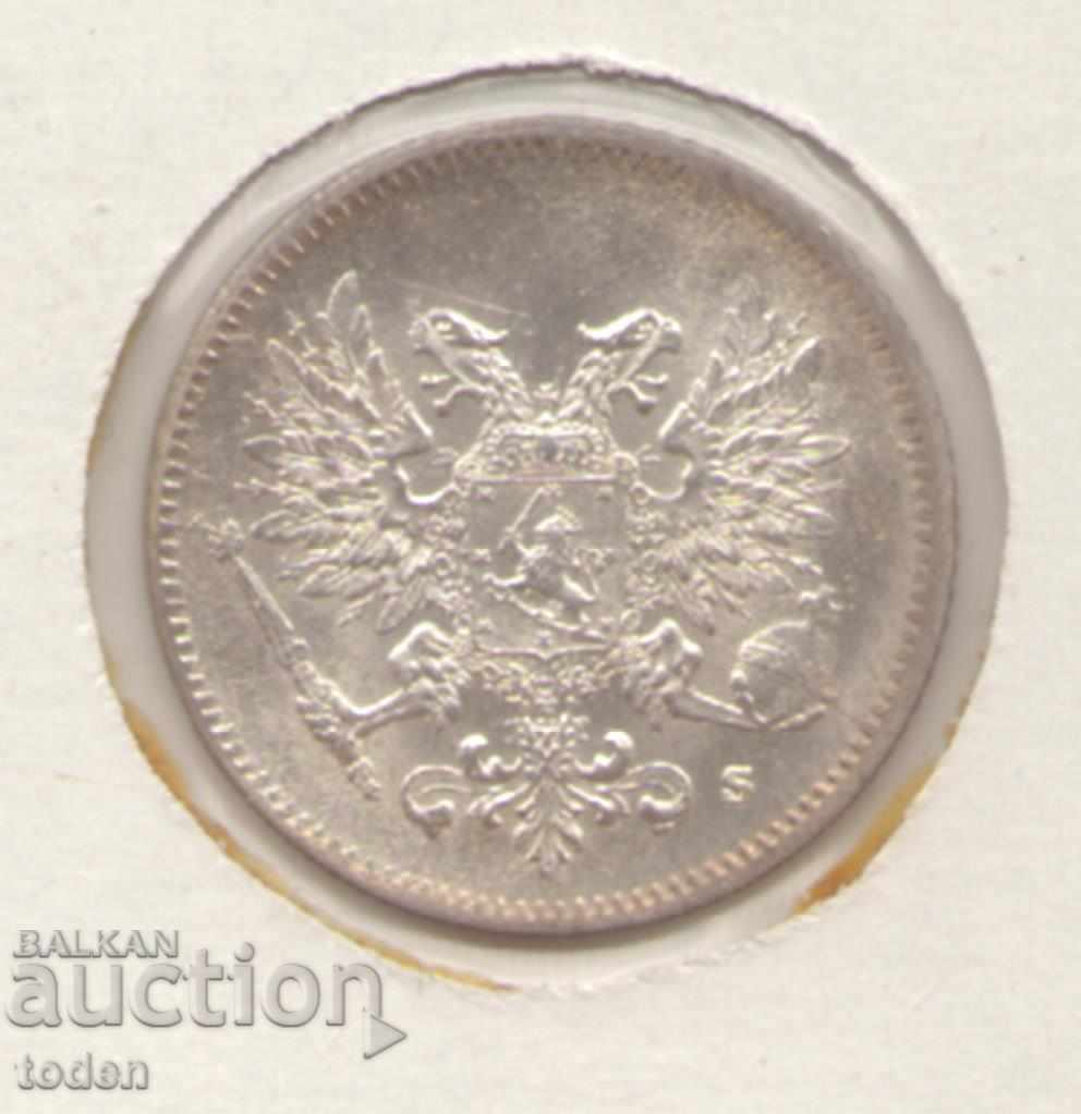 Finland-25 Penniä-1917-KM#19-Nikolai II,χωρίς στέμμα-Ασημί με τιμή € 5.11 | 9.99 BGN Finland-25 Penniä-1917-KM#19-Nikolai II,χωρίς στέμμα-Ασημί με τιμή € 5.11 | 9.99 BGN