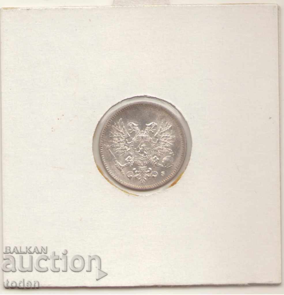 Доставка на Finland-25 Penniä-1917-KM#19-Nikolai II,without crown-Silver Доставка на Finland-25 Penniä-1917-KM#19-Nikolai II,without crown-Silver