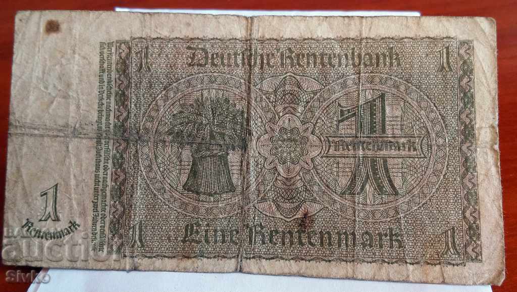 Bancnot Germania 1 timbru de anuitate 1923