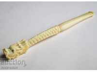 Antique Very Old Chinese Dragon Bone Cigarette