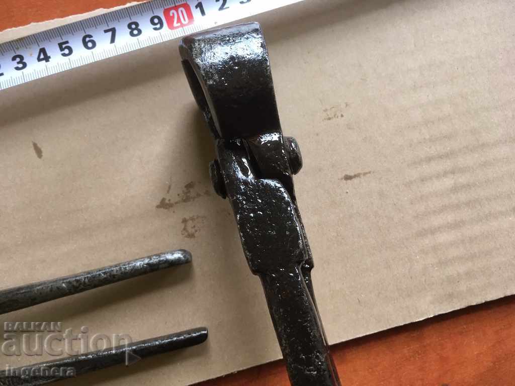 HUGE PINCERS END CUTTING PLIERS OLD FORGED TOOL - 5