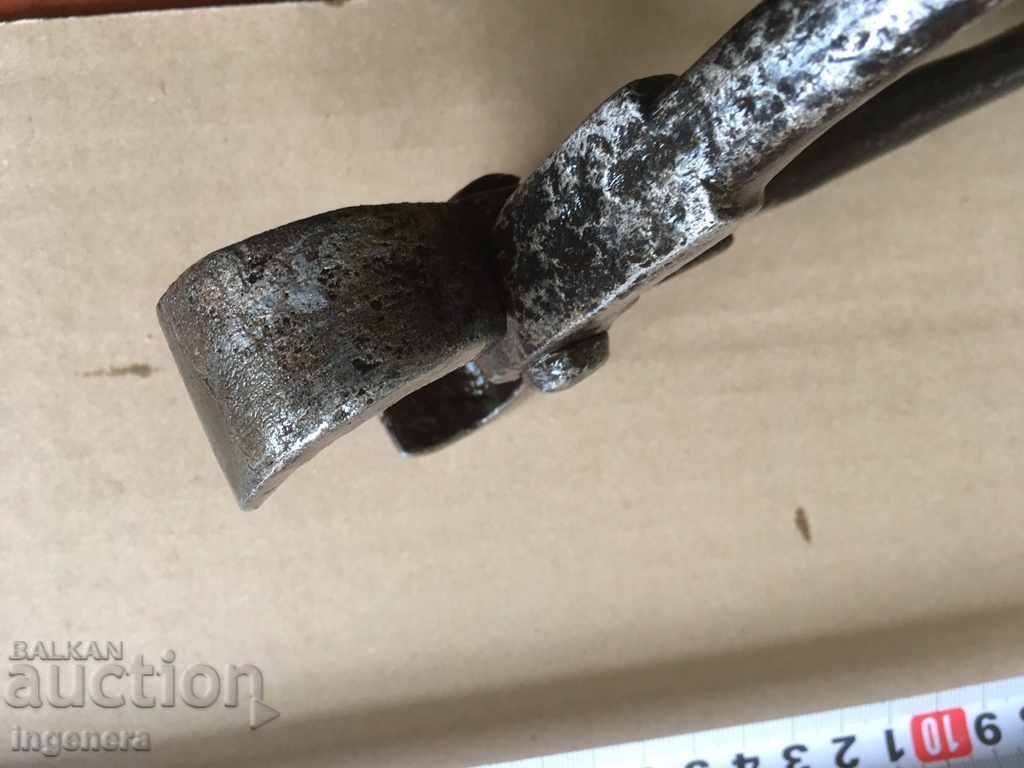 HUGE PINCERS END CUTTING PLIERS OLD FORGED TOOL - 6