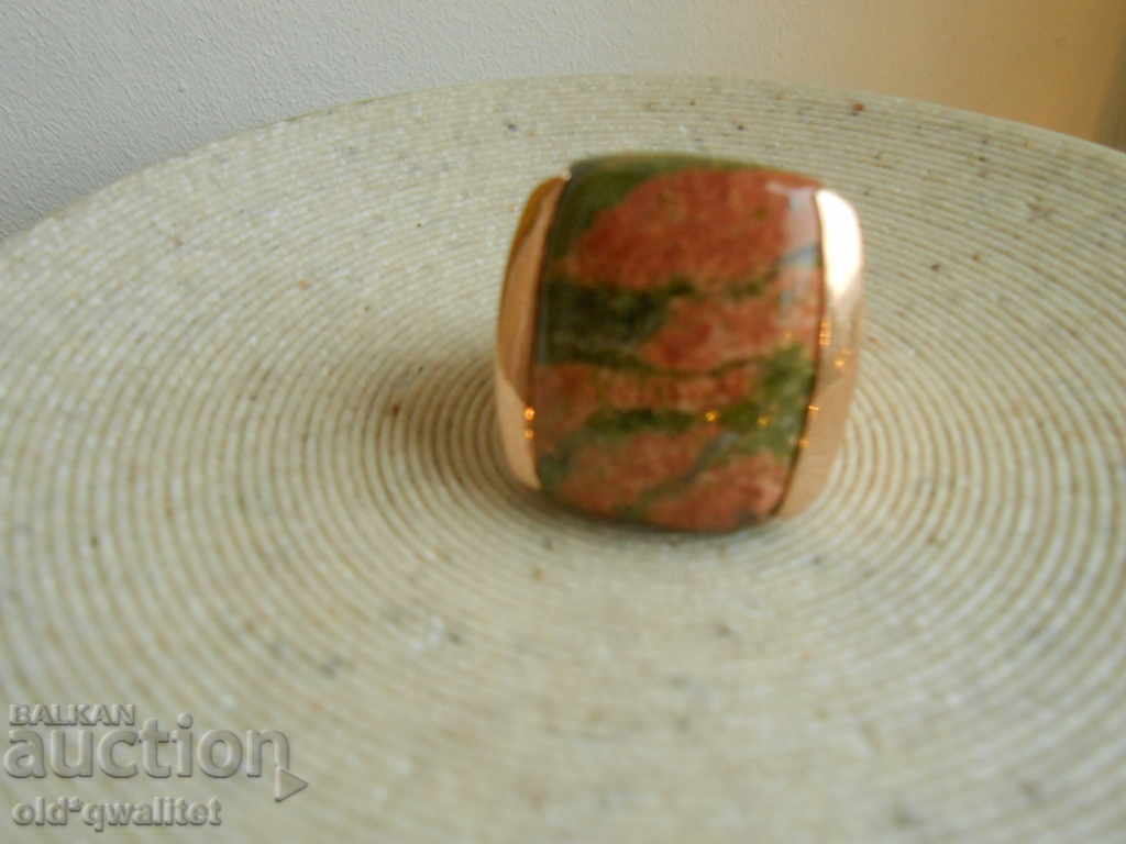 Exclusive silver RING gilding with natural Unakit with price 297.00 BGN | € 151.85 Exclusive silver RING gilding with natural Unakit with price 297.00 BGN | € 151.85