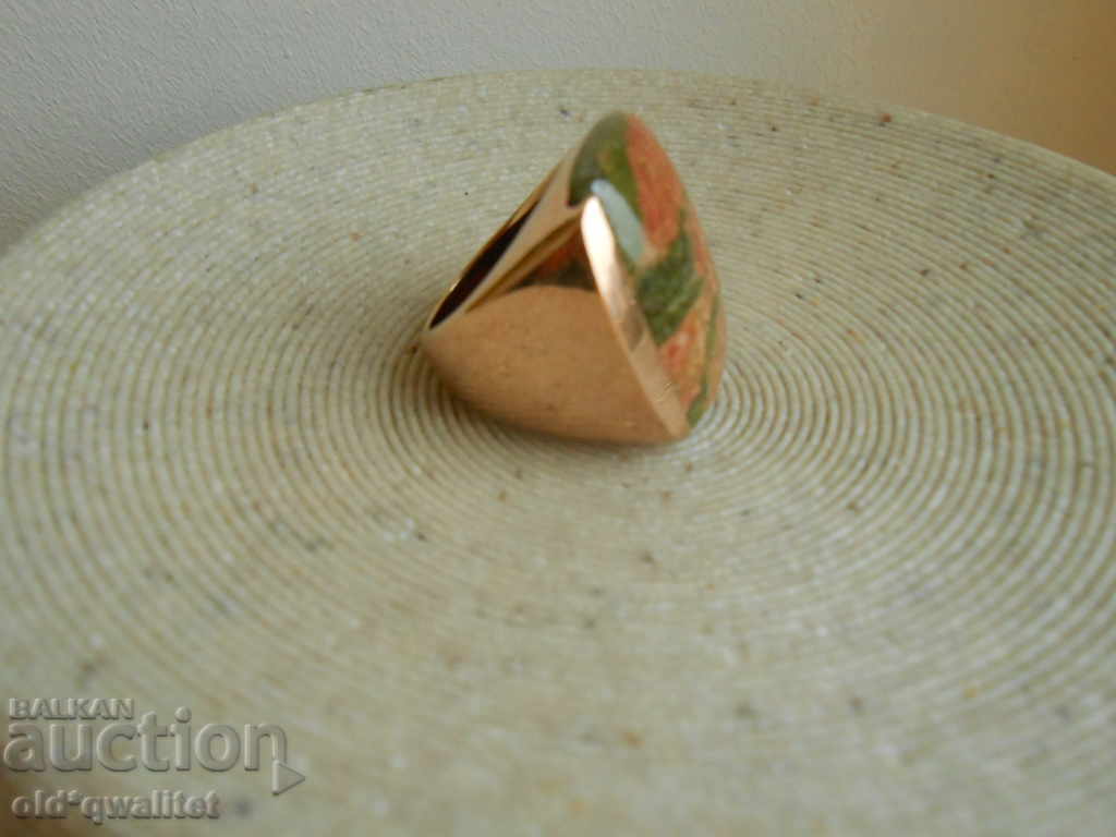 Delivery of Exclusive silver RING gilding with natural Unakit Delivery of Exclusive silver RING gilding with natural Unakit