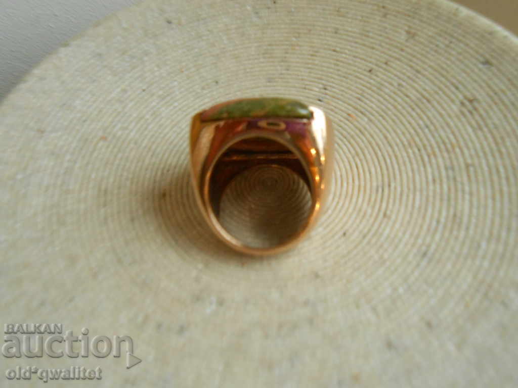 Exclusive silver RING gilding with natural Unakit - 5 Exclusive silver RING gilding with natural Unakit - 5