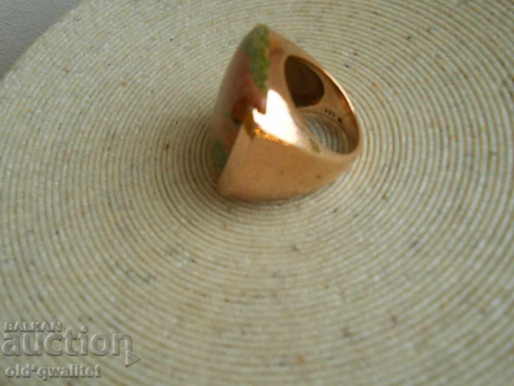 Exclusive silver RING gilding with natural Unakit - 6 Exclusive silver RING gilding with natural Unakit - 6