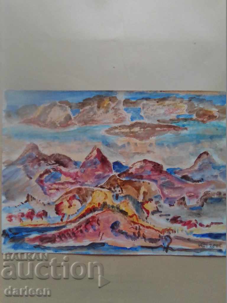 Landscape in blue, drawing by Prof. Emil Nikolov with price 150.00 BGN | € 76.69 Landscape in blue, drawing by Prof. Emil Nikolov with price 150.00 BGN | € 76.69