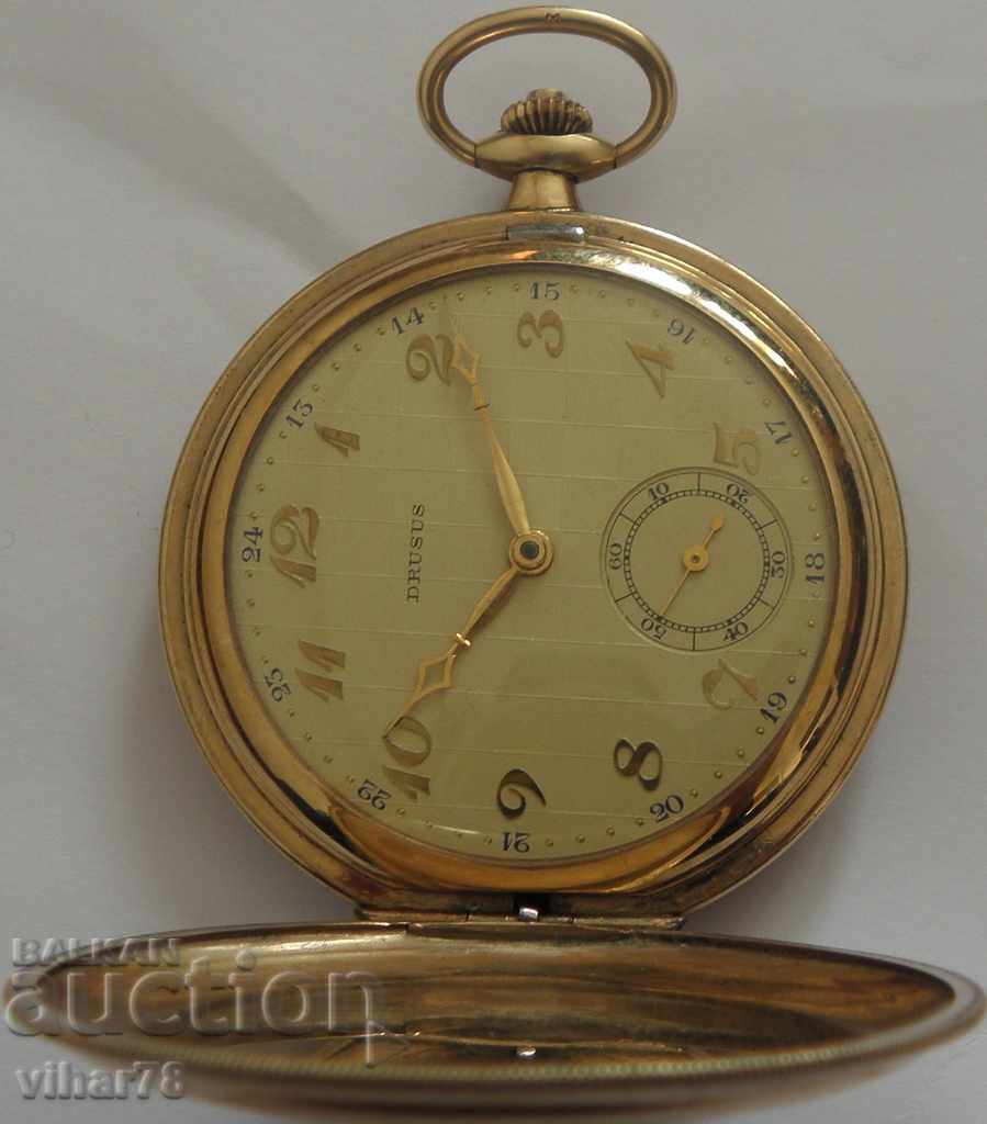 Колекционерски позлатен джобен часовник-DRUSUS