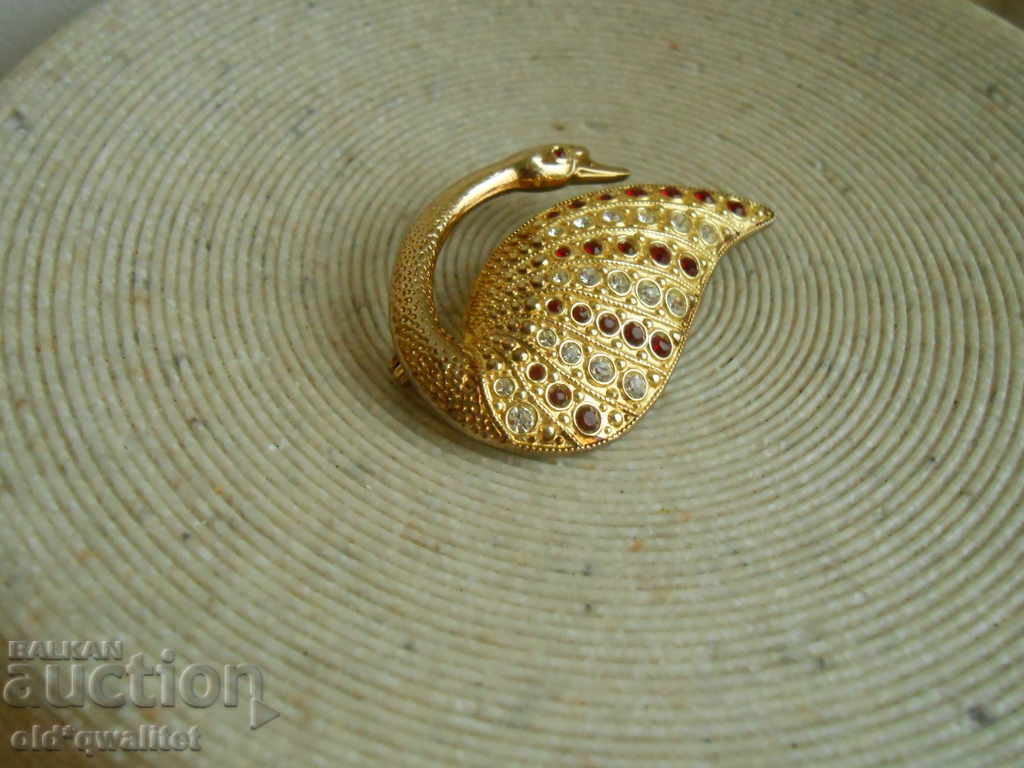 Wonderful SILVER BROOCH with gilding SWAN, silver 925 with price 99.00 BGN | € 50.62