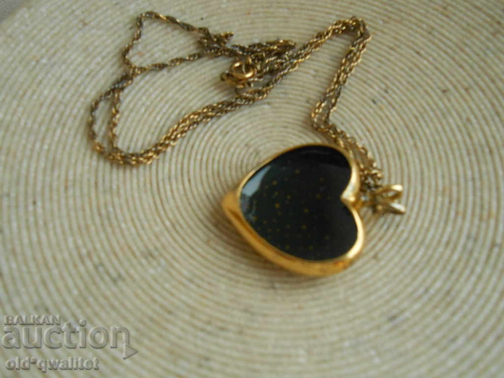 Auction Silver NECKLACE with gilding and Diamond, FRANKLIN MINT Auction Silver NECKLACE with gilding and Diamond, FRANKLIN MINT